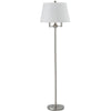 Floor Lamp | Metal | Tapered Drum Shade | Stalk Support | Silver