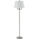 Floor Lamp | Metal | Tapered Drum Shade | Stalk Support | Silver
