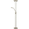 2 Metal Heads Torchiere Floor Lamp with Dimmer Control, Chrome By Casagear Home