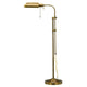 Floor Lamp | Rectangular Metal | Adjustable Pole | Gold