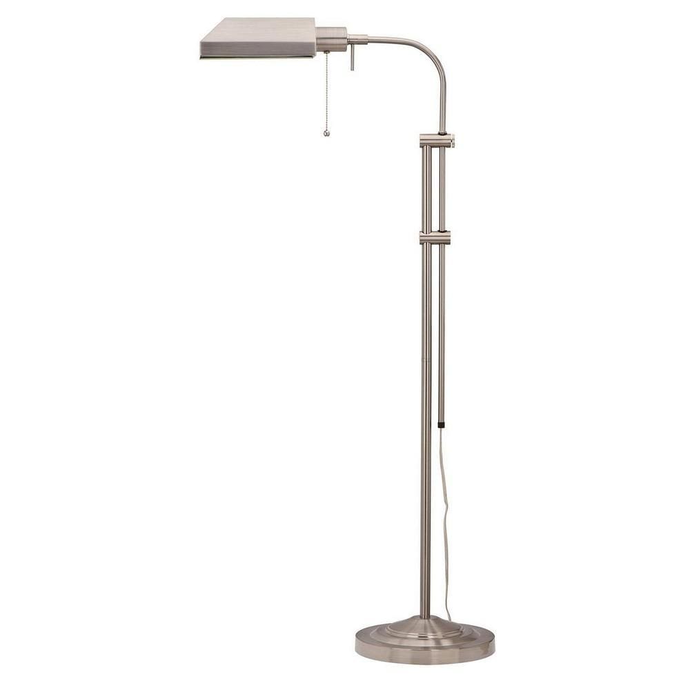 Floor Lamp | Rectangular Metal | Adjustable Pole | White