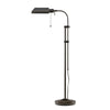 Metal Rectangular Floor Lamp with Adjustable Pole, Dark Bronze By Casagear Home