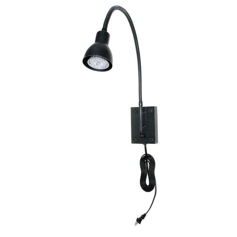 Wall Lamp | Round Metal | Plug-In Switch | Black