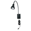 Metal Round Wall Reading Lamp with Plug In Switch, Black By Casagear Home