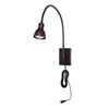 Metal Round Wall Reading Lamp with Plug In Switch, Bronze By Casagear Home