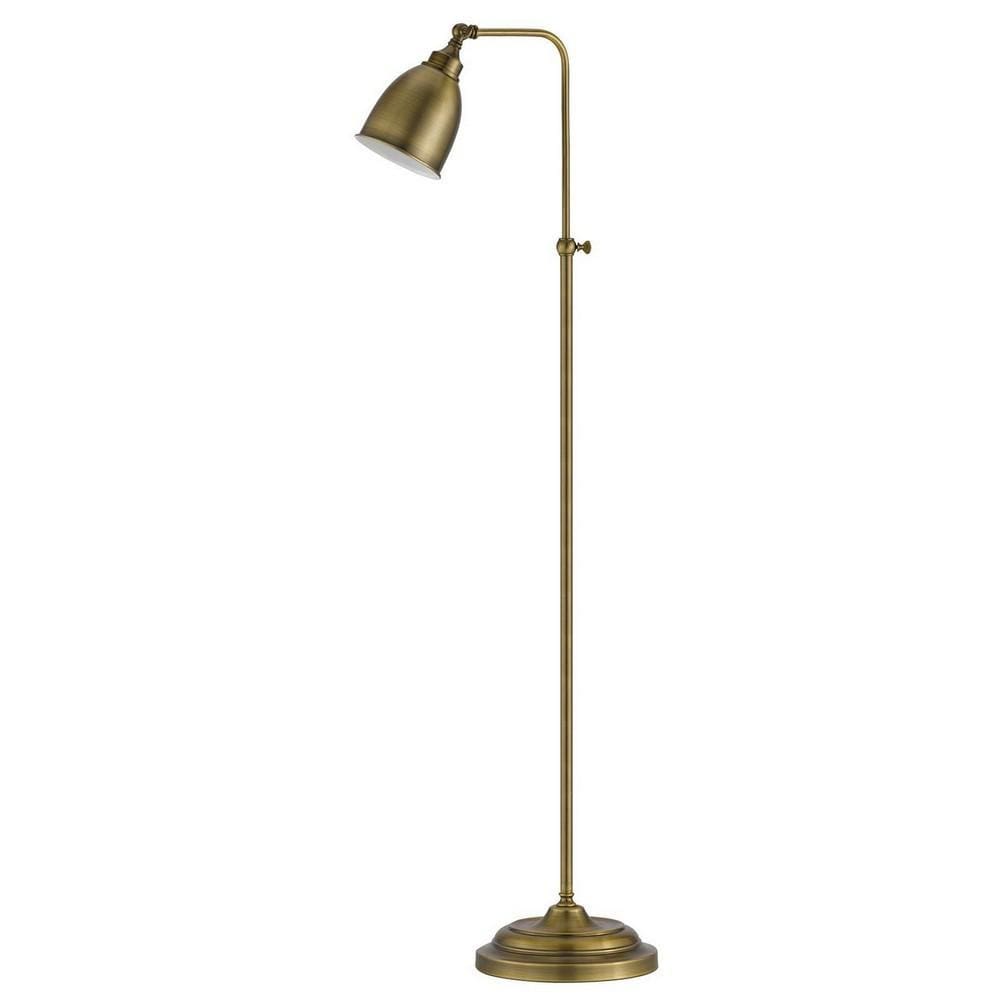Metal Round 62" Floor Lamp with Adjustable Pole, Antique Bronze By Casagear Home