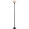 Torchiere Floor Lamp | 3 Way | Frosted Shade | Dark Bronze & Gold