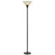 Torchiere Floor Lamp | 3 Way | Frosted Shade | Dark Bronze & Gold