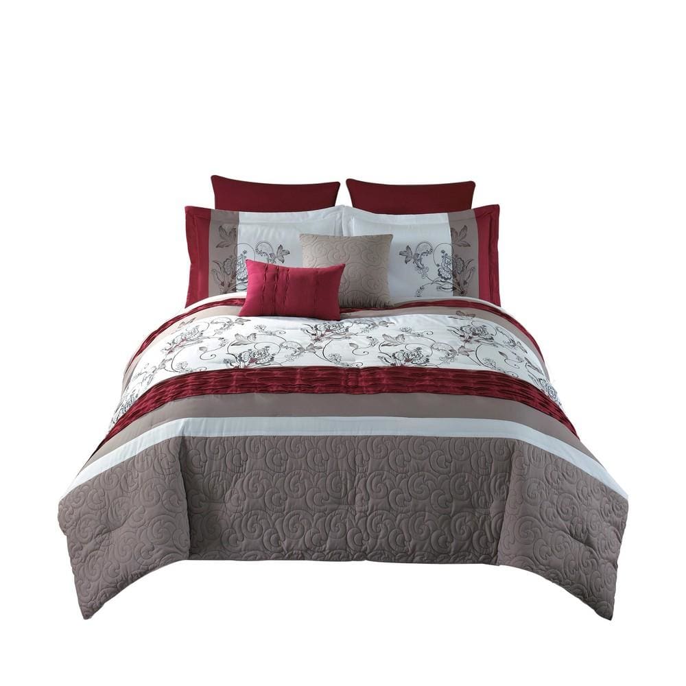 Comforter Set | 8 Piece King | Floral Print | Multicolor