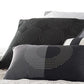 7 Piece Queen Cotton Comforter Set with Geometric Print Gray and Black By Casagear Home BM225150