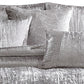 Queen Size 7 Piece Fabric Comforter Set with Crinkle Texture Silver By Casagear Home BM225206
