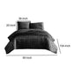 3 Piece King Size Coverlet Set with Stitched Square Pattern Dark Gray By Casagear Home BM225237