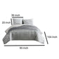 3 Piece King Size Coverlet Set with Stitched Square Pattern Silver By Casagear Home BM225241
