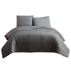 Coverlet Set | 3 Piece King | Crinkle Stitch | Gray