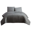 Coverlet Set | 3 Piece Queen | Crinkle Stitch | Gray