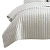3 Piece Crinkles King Size Coverlet Set with Vertical Stitching White By Casagear Home BM225247