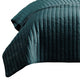 3 Piece Crinkle King Coverlet Set with Vertical Stitching Turquoise Blue By Casagear Home BM225253