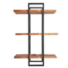 32" 3-Tier Wooden Wall Display with Tubular Frame,Brown & Black By Casagear Home