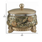 9 Engraved Polyresin Frame Lidded Jewelry Box Gold By Casagear Home BM225476