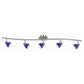 5 Light 120V Metal Track Light Fixture with Textured Shade, Silver and Blue By Casagear Home