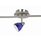 5 Light 120V Metal Track Light Fixture with Textured Shade Silver and Blue By Casagear Home BM225637