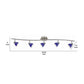 5 Light 120V Metal Track Light Fixture with Textured Shade Silver and Blue By Casagear Home BM225637