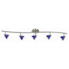 5 Light 120V Metal Track Light Fixture with Textured Shade, Silver and Blue By Casagear Home