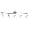 5 Light 120V Metal Track Light Fixture with Glass Shade, White and Silver By Casagear Home