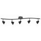 5 Light 120V Metal Track Light Fixture with Round Shade, Black By Casagear Home