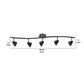 5 Light 120V Metal Track Light Fixture with Round Shade Black By Casagear Home BM225646