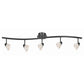5 Light 120V Metal Track Light Fixture with Glass Shade, Black and White By Casagear Home