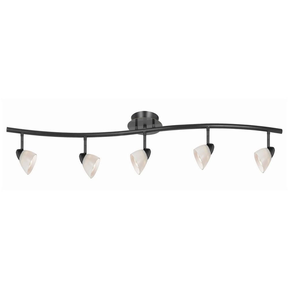 Track Fixture | 5 Light | Glass Shade | Black & White