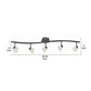 5 Light 120V Metal Track Light Fixture with Glass Shade Black and White By Casagear Home BM225647