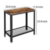 Wooden Top Side Table with 1 Mesh Metal Shelf Brown and Black By Casagear Home BM225657