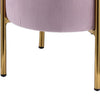 16 Tufted Fabric Ottoman with Straight Legs Pink and Gold By Casagear Home BM225682