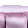 17 Tufted Round Ottoman with Metal Base Pink and Gold By Casagear Home BM225685