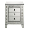 26 3 Drawer Beveled Nightstand with Pearl Inlay Silver By Casagear Home BM225702