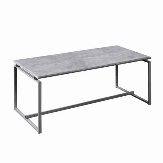 3 Piece Faux Concrete Top Occasional Table Set,Gray & Silver By Casagear Home
