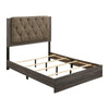 Wooden Eastern King Bed with Low Profile Footboard, Gray By Casagear Home
