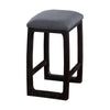 Counter Stool | Wood | Upholstered Seat | Gray & Brown
