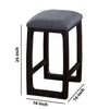 Wooden Counter Height Stool with Fabric Upholstered Seat Gray and Brown By Casagear Home BM225958