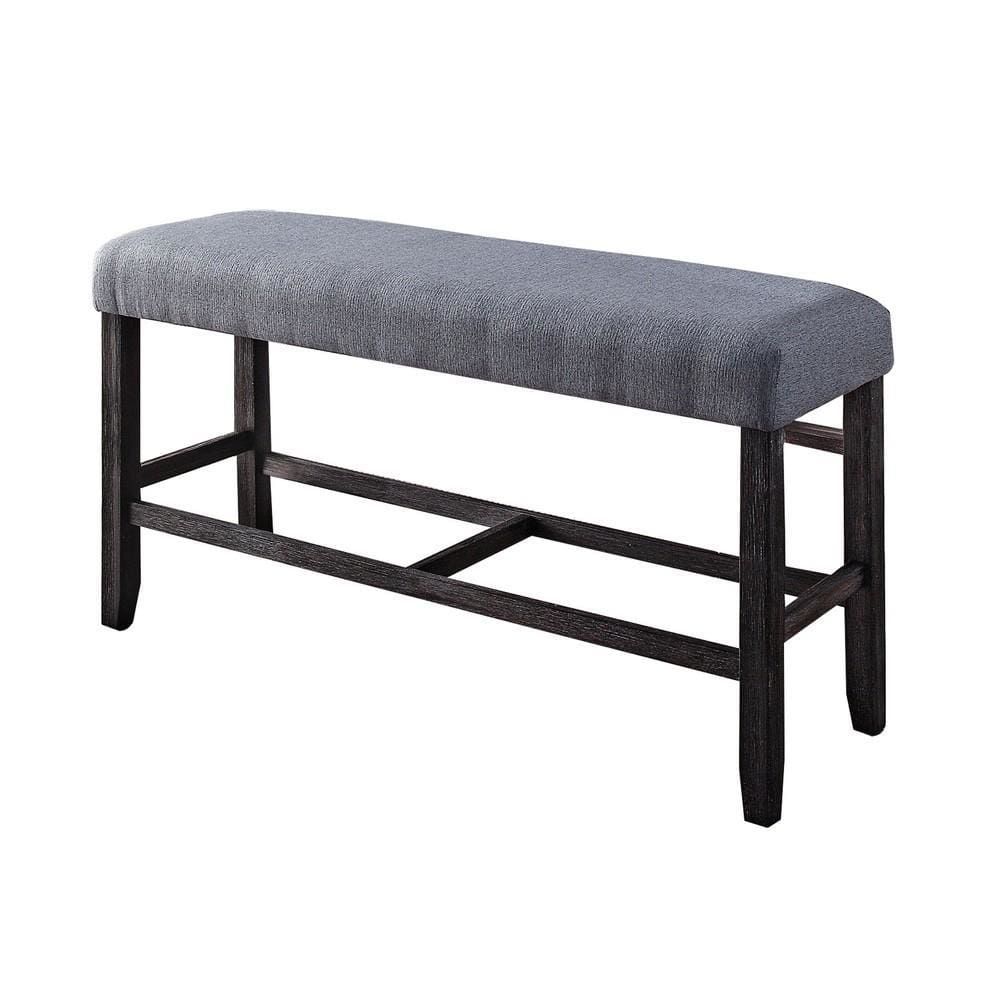48" Fabric Counter Height Bench with Padded Seat,Gray & Brown By Casagear Home