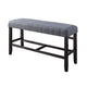 Counter Bench | Rectangular | Padded Fabric Seat | Brown & Blue