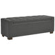 Storage Bench | Fabric Tufted Seat | Block Feet | Dark Gray