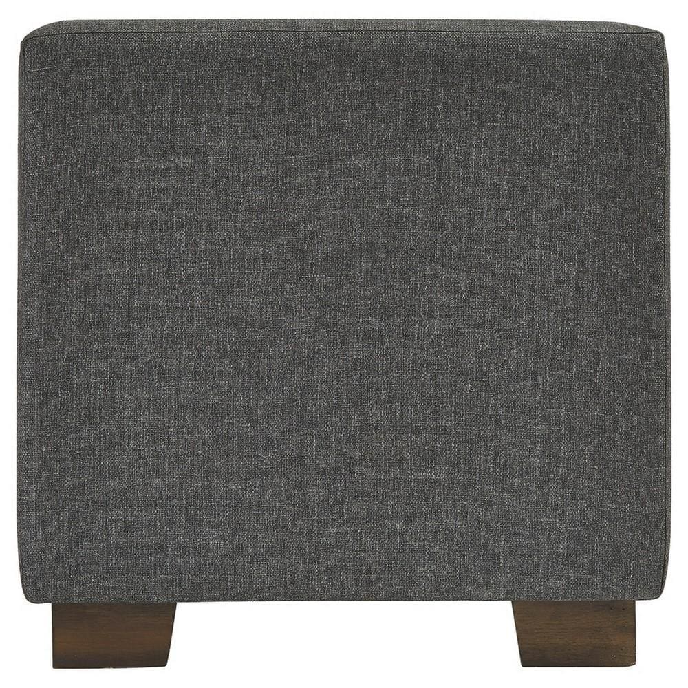 Fabric Tufted Seat Storage Bench with Block Feet Dark Gray By Casagear Home BM226141