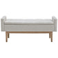 Tufted Fabric Storage Bench with Low Profile Elevated Arms Light Gray By Casagear Home BM226158