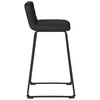 40 Inch Channel Stitched Leatherette Barstool with Sled Base,Set of 2,Black By Casagear Home BM226192