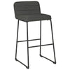 40 Inch Channel Stitched Low Fabric Barstool with Sled Base Set of 2 Gray By Casagear Home BM226194