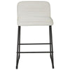 Channel Stitched Low Back Fabric Barstool with Sled Base Set of 2 White By Casagear Home BM226195