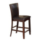 Wooden Counter Height Chair with Raised Back, Set of 2, Brown By  Casagear Home